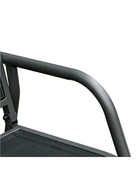 Outsunny 3-Seat Glider Rocking Chair for 3 People Garden Bench Patio Furniture Metal Frame, Black