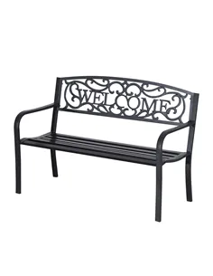 Outsunny 126Lx60Wx85H cm Steel Bench-Black