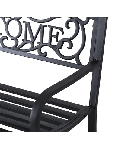 Outsunny 126Lx60Wx85H cm Steel Bench-Black