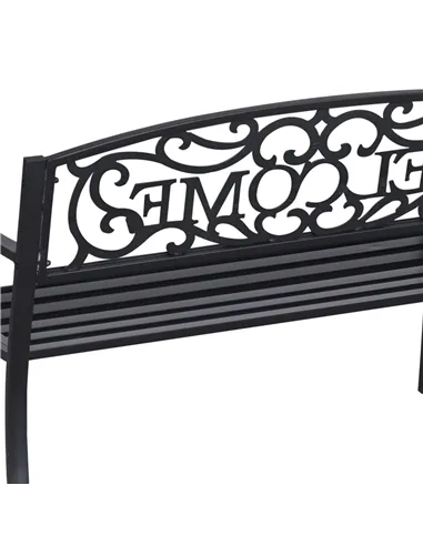 Outsunny 126Lx60Wx85H cm Steel Bench-Black