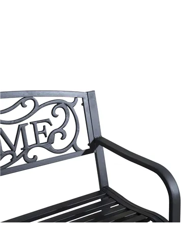 Outsunny 126Lx60Wx85H cm Steel Bench-Black