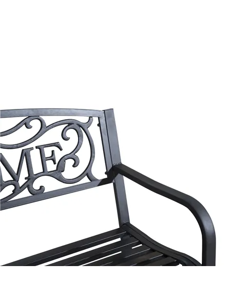 Outsunny 126Lx60Wx85H cm Steel Bench-Black