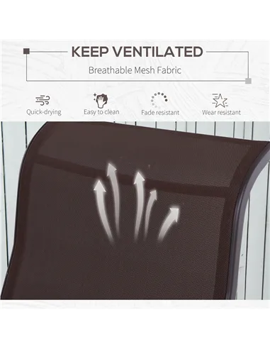 Outsunny Outdoor Gliding Rocking Chair with Sturdy Metal Frame Garden Comfortable Swing Chair, Brown