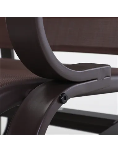 Outsunny Outdoor Gliding Rocking Chair with Sturdy Metal Frame Garden Comfortable Swing Chair, Brown