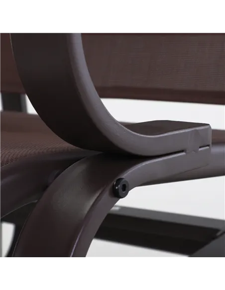 Outsunny Outdoor Gliding Rocking Chair with Sturdy Metal Frame Garden Comfortable Swing Chair, Brown