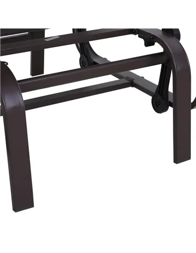 Outsunny Outdoor Gliding Rocking Chair with Sturdy Metal Frame Garden Comfortable Swing Chair, Brown