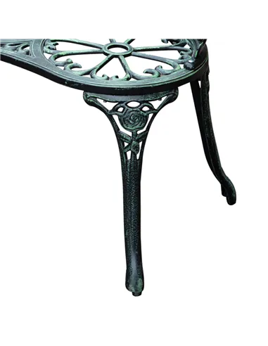 Outsunny Cast Aluminum Garden Bench-Antique Green