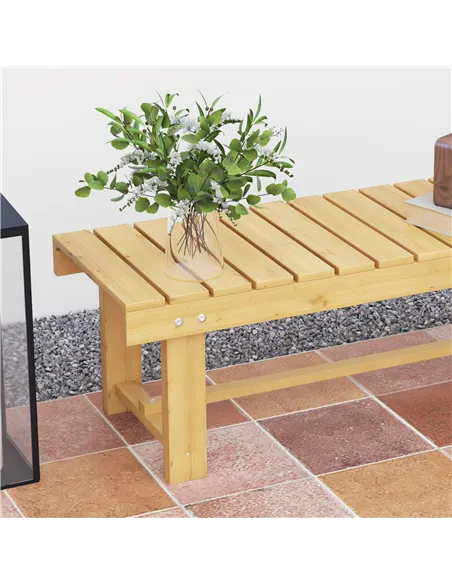 Outsunny 1 Piece 2-seater Outdoor Indoor Wooden Garden Bench Fir Patio Loveseat, 110L x 38W x 35Hcm, Natural