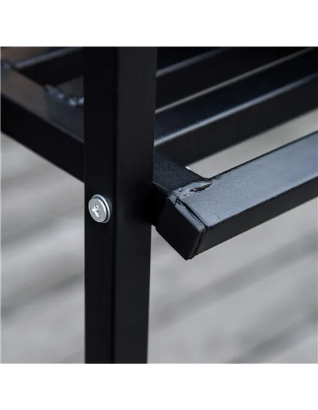 Outsunny Steel Frame Outdoor Garden Arch w/ 2-Seater Bench Black