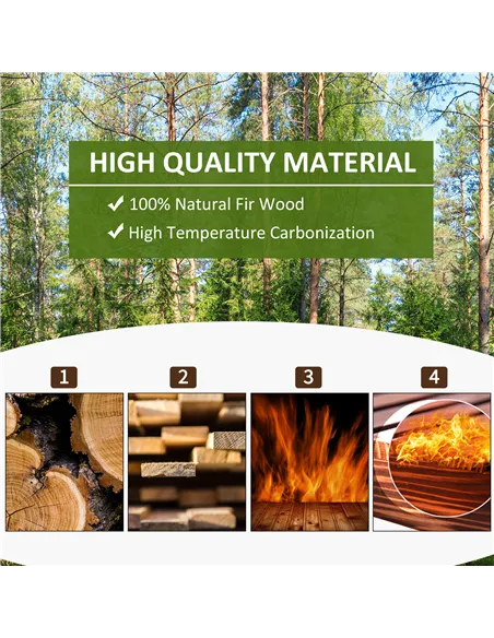 Outsunny Garden Rustic Wooden Bench Wheel-Shaped Legs Slatted Seat Stable Reinforced Structure Outdoor Patio Garden 2-Person Ben