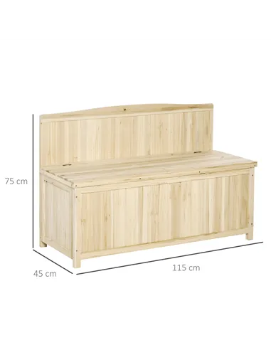 Outsunny Wood Storage Bench for Patio Furniture, Outdoor Garden Seating Tools