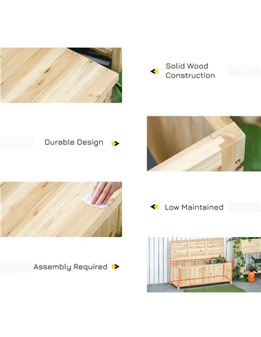 Outsunny Wood Storage Bench for Patio Furniture, Outdoor Garden Seating Tools