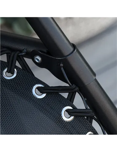 Outsunny Garden Rocking Chair Folding Recliner Outdoor Adjustable Sun Lounger Rocker Zero-Gravity Seat with Headrest Side Holder