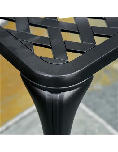 Outsunny 2-Seater Cast Aluminium Garden Bench Loveseat Outdoor Furniture Chair w/ Decorative Backrest & Ergonomic Armrest for Pa