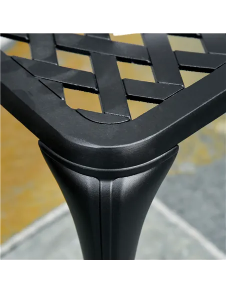 Outsunny 2-Seater Cast Aluminium Garden Bench Loveseat Outdoor Furniture Chair w/ Decorative Backrest & Ergonomic Armrest for Pa