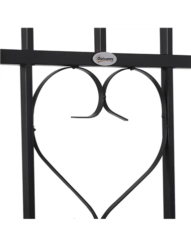 Outsunny Metal Frame Bench W/Arch, 114Lx60Wx206H cm-Grey