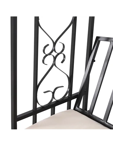 Outsunny Metal Frame Bench W/Arch, 114Lx60Wx206H cm-Grey