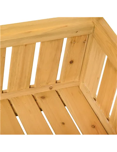 Outsunny 2-Seater Garden Storage Bench for Patio Wood Porch Decor Outdoor Seating