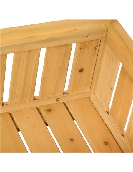 Outsunny 2-Seater Garden Storage Bench for Patio Wood Porch Decor Outdoor Seating