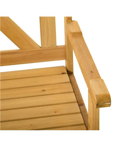 Outsunny 2-Seater Garden Storage Bench for Patio Wood Porch Decor Outdoor Seating