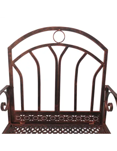 Outsunny Metal Single Chair 1 Seater Garden Outdoor Rocking Chair Vintage Style Bronze