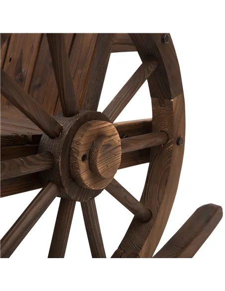 Outsunny Wooden Adirondack  Rocking Chair Reclining Armchair Outdoor Garden Furniture Patio Porch Rocker - Carbonized Wood Colou