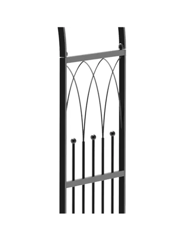 Outsunny Garden Metal Arch Bench Outdoor Patio Rose Trellis Arbour Pergola for Climbing Plant Antique Style 2-Seater Chair, Blac