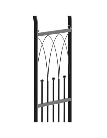 Outsunny Garden Metal Arch Bench Outdoor Patio Rose Trellis Arbour Pergola for Climbing Plant Antique Style 2-Seater Chair, Blac