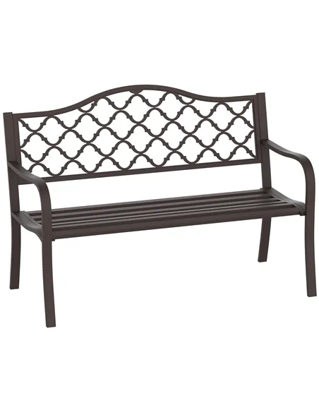 Outsunny Antique Style Outdoor Cast Iron Front Porch Bench Path Chair Seat Outdoor