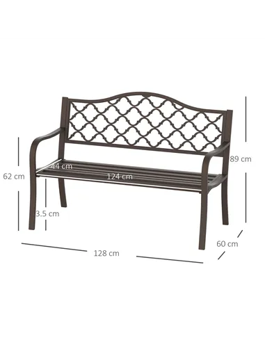 Outsunny Antique Style Outdoor Cast Iron Front Porch Bench Path Chair Seat Outdoor