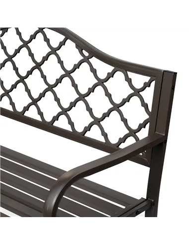 Outsunny Antique Style Outdoor Cast Iron Front Porch Bench Path Chair Seat Outdoor