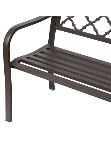 Outsunny Antique Style Outdoor Cast Iron Front Porch Bench Path Chair Seat Outdoor