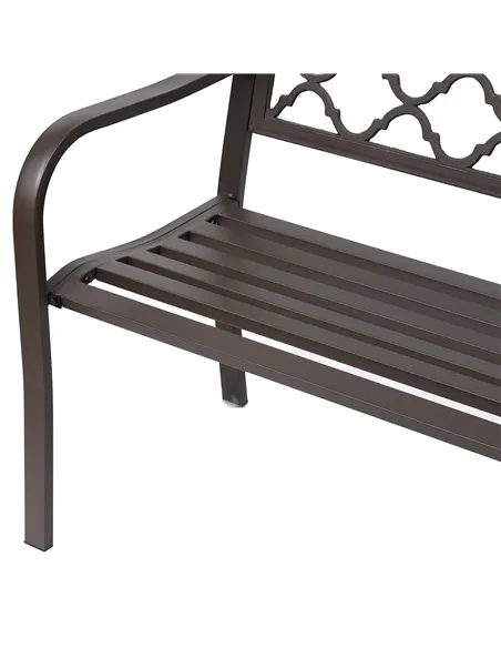 Outsunny Antique Style Outdoor Cast Iron Front Porch Bench Path Chair Seat Outdoor