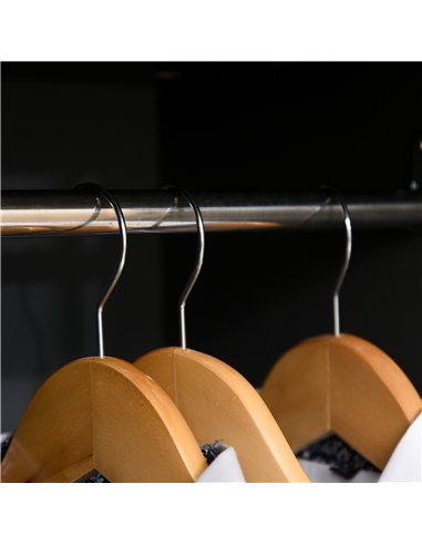 HOMCOM Modern Wardrobe Cabinet Wood Grain Sticker Surface with Shelf, Hanging Rod and 2 Drawers 90x50x190cm