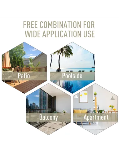 Outsunny Set of Two Folding Garden Chairs - Beige