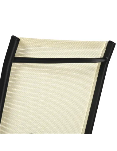 Outsunny Set of Two Folding Garden Chairs - Beige