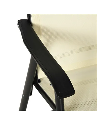 Outsunny Set of Two Folding Garden Chairs - Beige