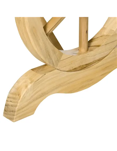 Outsunny 2-Person Garden Bench Rustic Wooden Outdoor Bench with Wheel-Shaped Legs Slatted Seat for Patio Natural Wood Effect