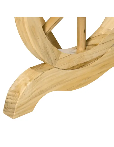 Outsunny 2-Person Garden Bench Rustic Wooden Outdoor Bench with Wheel-Shaped Legs Slatted Seat for Patio Natural Wood Effect