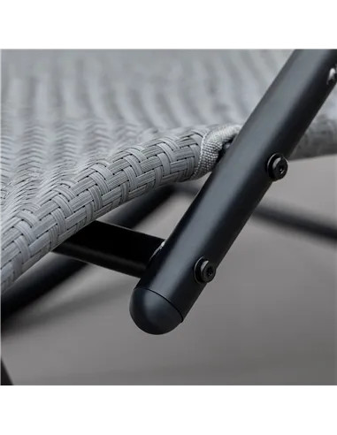 Outsunny Zero Gravity Rocking Lounge Chair Rattan Effect Patio Rocking Chair w/ Removable Pillow Recliner Seat Breathable Textel