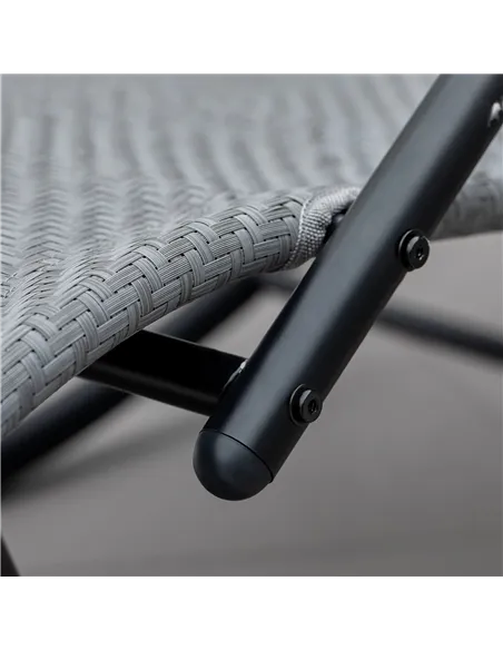 Outsunny Zero Gravity Rocking Lounge Chair Rattan Effect Patio Rocking Chair w/ Removable Pillow Recliner Seat Breathable Textel