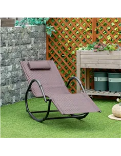 Outsunny Zero Gravity Rocking Lounge Chair Rattan Effect Patio Rocking Chair w/ Removable Pillow Recliner Seat Breathable Textel 2