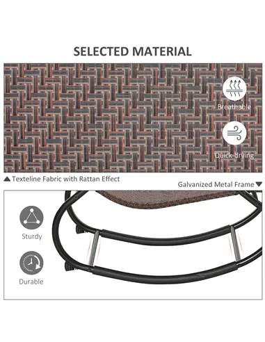 Outsunny Zero Gravity Rocking Lounge Chair Rattan Effect Patio Rocking Chair w/ Removable Pillow Recliner Seat Breathable Textel