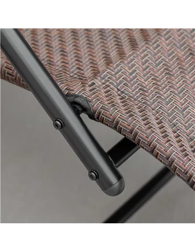 Outsunny Zero Gravity Rocking Lounge Chair Rattan Effect Patio Rocking Chair w/ Removable Pillow Recliner Seat Breathable Textel