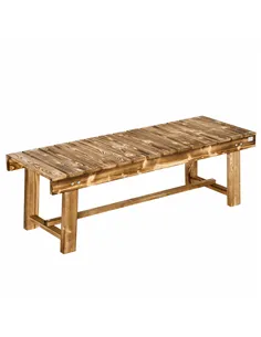 Outsunny 1 Piece 2-seater Outdoor Indoor Wooden Garden Bench Fir Patio Loveseat, 110L x 38W x 35Hcm, Carbonised