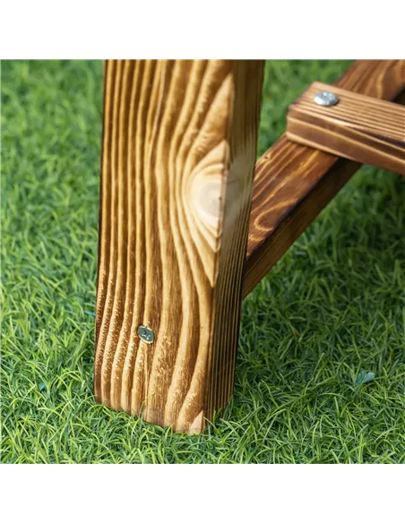 Outsunny 1 Piece 2-seater Outdoor Indoor Wooden Garden Bench Fir Patio Loveseat, 110L x 38W x 35Hcm, Carbonised