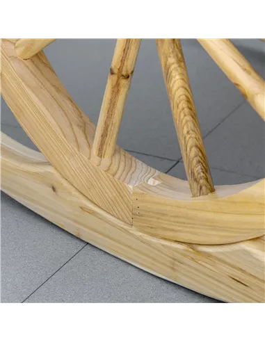 Outsunny Wooden Adirondack Rocking Chair Reclining Armchair Outdoor Garden Furniture Patio Porch Rocker - Natural