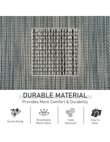 Outsunny Outdoor Garden Rocking Chair, Patio Sun Lounger Rocker Chair with Breathable Mesh Fabric, Removable Headrest Pillow, Ar