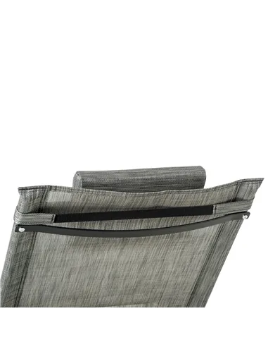 Outsunny Outdoor Garden Rocking Chair, Patio Sun Lounger Rocker Chair with Breathable Mesh Fabric, Removable Headrest Pillow, Ar