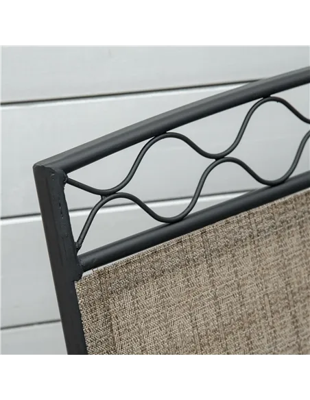 Outsunny Double Outdoor Glider Chair, 2 Seater Patio Rocking Chairs, Swing Bench with Tempered Glass Table, Breathable Mesh Fabr